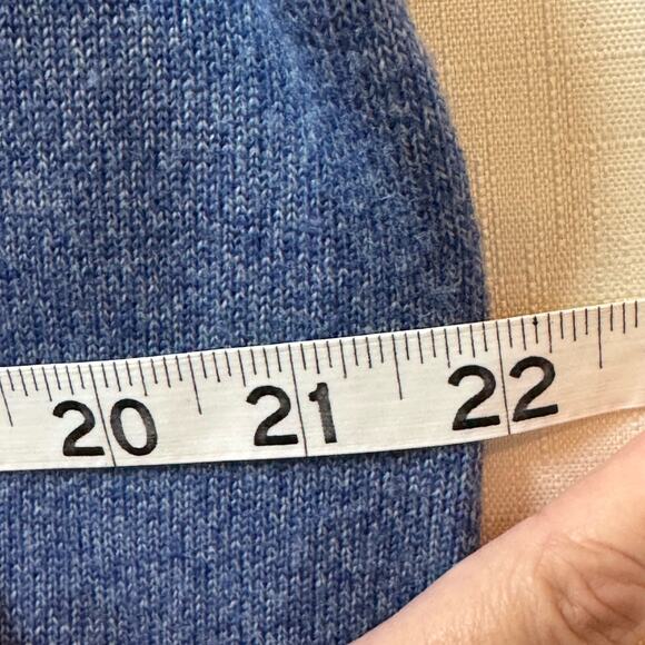 VINTAGE Jos. A. Bank Wool Sweater Size M Mock Turtleneck Blue Capsule Minimalist - Picture 6 of 7